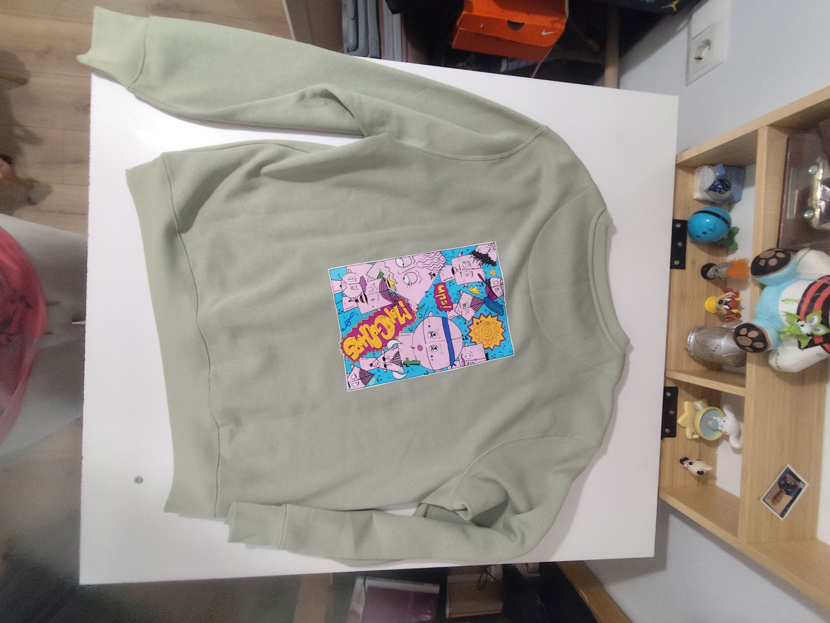 Sudadera verde pastel L
